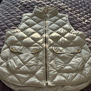 J crew quilted vest with gold zipper